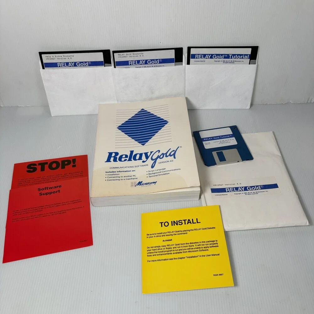 RELAY Gold Version 4.0 Communications Software Microcom Floppy Disks Manuals DOS
